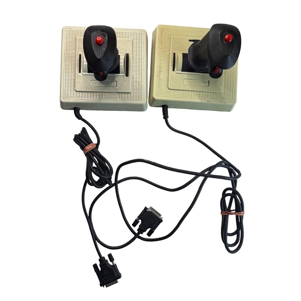 Vtg CH Products FlightStick Joystick Pair 15-Pin Game Port Retro PC Gaming Gamer